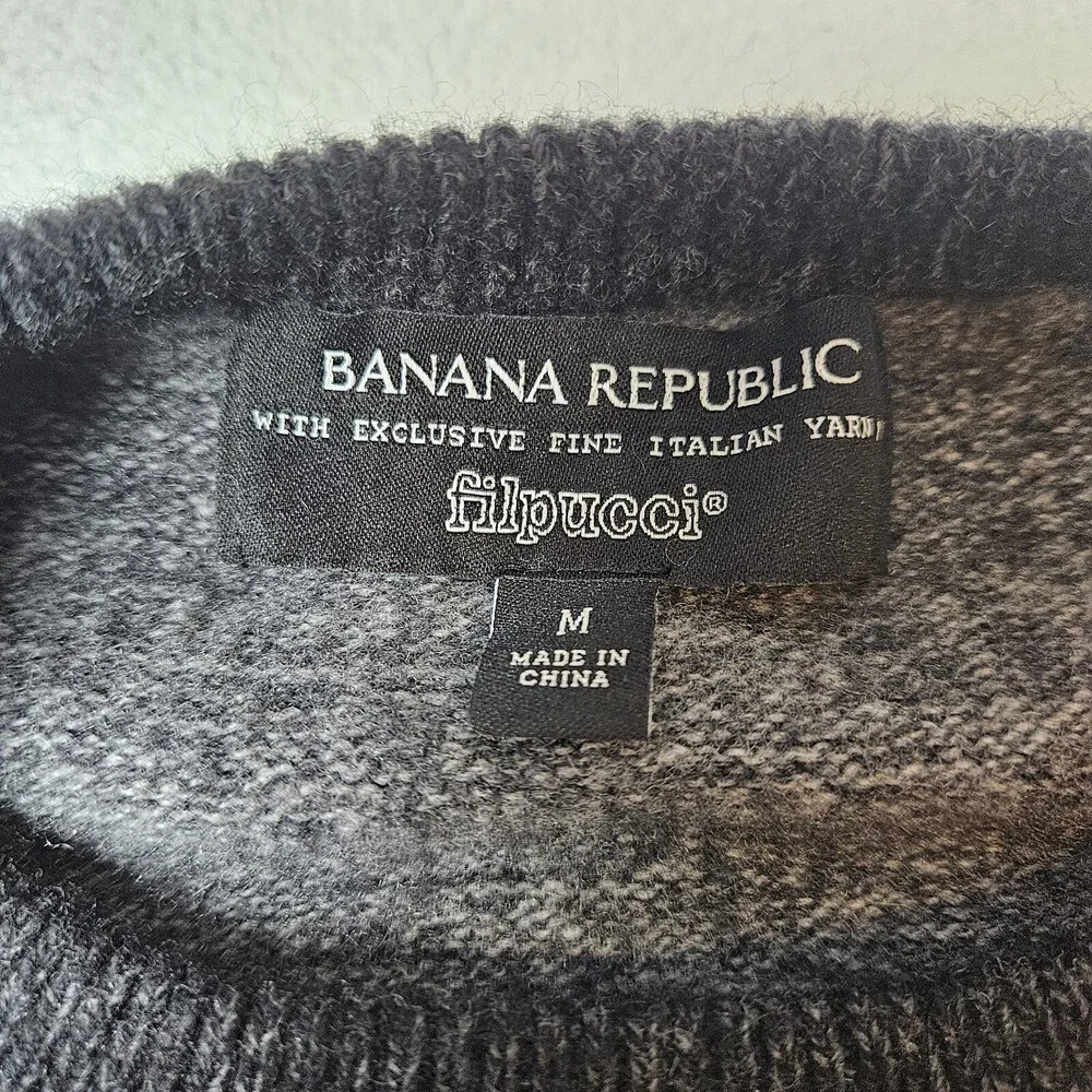 Banana Republic Sweater Mens M Flipucci Merino Extra Fine Wool Blend Pullover